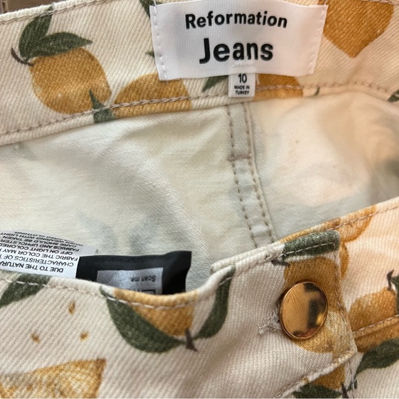 NEW NWT Reformation Chrissy Denim Two Piece Set Limoncello Lemon - Picture 7 of 8